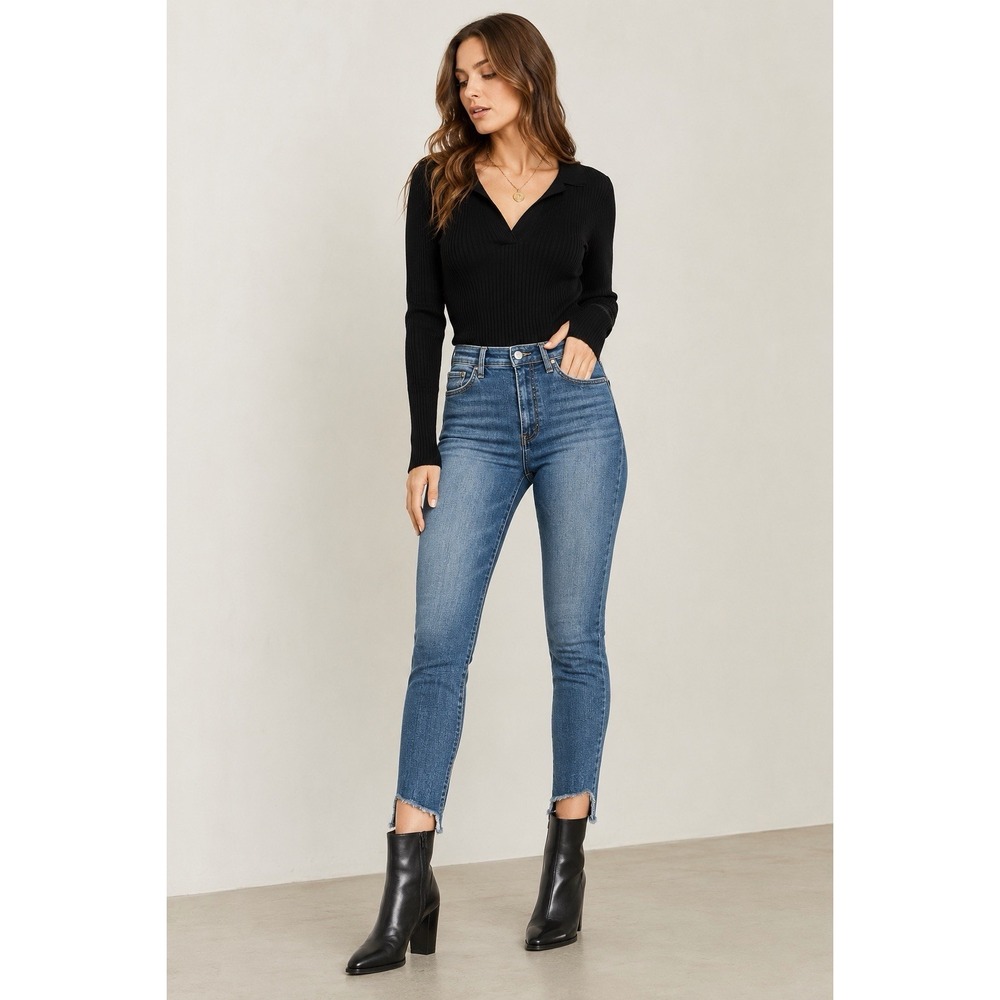 Joe's Jeans The Charlie High Rise Skinny Ankle Jeans Raw Step‎ Hem Size 24